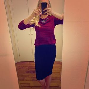 Embellished necklace top Jcrew